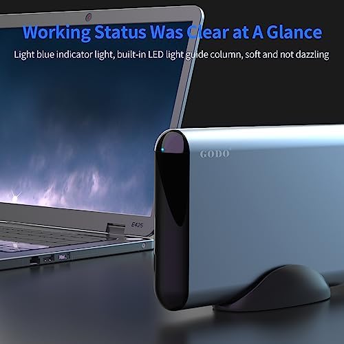 GODO USB 3.0 Vertical Hard Drive Enclosure for 3.5 Inch SATA HDD/SSD – Premium Aluminum Dock with UASP Technology, Supports Up to 18 TB Storage, Space-Saving Design, Power Adapter Included for Enhanced Performance and Compatibility