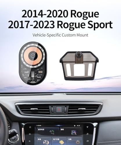 Elevate Your Driving Experience with the Advanced Wireless Charging Phone Holder for Nissan Rogue (2014-2020) & Rogue Sport (2017-2023) – Precision 360° Rotating Mount for Effortless Navigation and Quick Power-Up – Sleek Auto Interior Upgrade with Enhanced Device Compatibility and Mag Safe Support