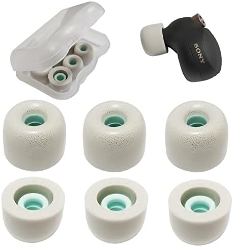 Upgrade Your Listening Experience with Memory Foam Ear Tips for Sony WF-1000 XM4, XM5 & Link Buds S – Superior Comfort & Sound Isolation – 3 Pairs Medium Black – Essential Replacement Accessories for Enhanced Audio Performance and Secure Fit