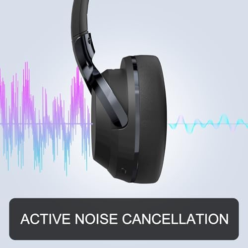 ZIHNIC Wireless Over-Ear Headphones with Active Noise Cancelling – Experience Unmatched Immersion with Ergonomic Comfort and Extended Battery Life for Music, Gaming, and More – Sleek Black Design with Low Latency for Flawless Audio Enjoyment