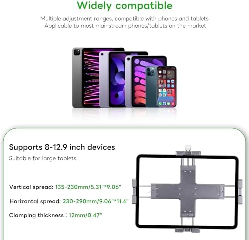 FANAUE 360° Rotatable i Pad Holder for Car – Versatile Tablet Mount for Vehicles, Windshield & Dashboard – Compatible with 8-12.9″ i Pad Mini & Pro Models – Sturdy Aluminum Alloy Design for Enhanced Navigation & Entertainment on the Go