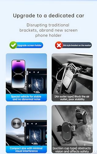 Tesla Car Mount (Single Magnetic Head) for Tesla Phone Holder Model Y & 3 Adjustable Aluminum Dashboard Stand, Tesla Phone Holder Compatible with iPhone 12-16 Series – Enhanced Compatibility and Speed