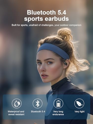 Ultimate Bluetooth 5.4 Wireless Earbuds – 53 Hours of Uninterrupted Playtime, IPX7 Waterproof Sport Headphones with LED Battery Indicator & Built-in Mic for Gaming, Fitness, and Everyday Use – Designed for Maximum Comfort and Resilience – Sleek Black Edition