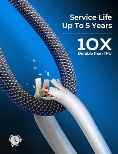 AINOPE 6.6 FT USB C Right Angle Charging Cable with USB to USB C Adapter – 60 W Fast Charging for i Phone 16, 15 Pro, i Pad & Samsung Devices – Enhanced Compatibility & Convenient Access for Gaming and Multitasking