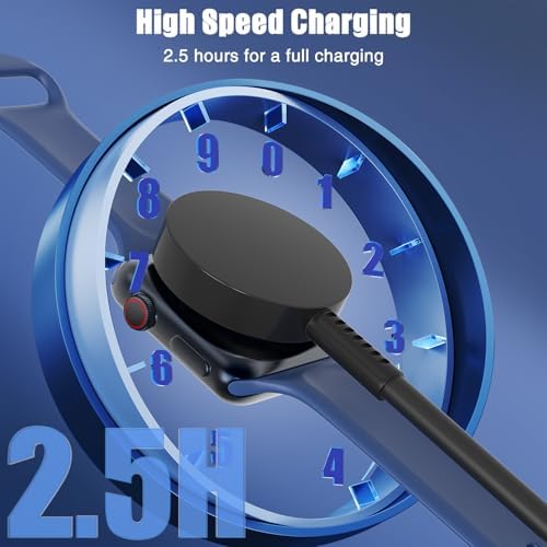 USB-C Magnetic Charger for Apple Watch – Fast Charging Cable Compatible with Ultra, Series 9-1 – 3.3 FT (1.1 M) Black – Enhanced Power Delivery & Secure Connection for All Models