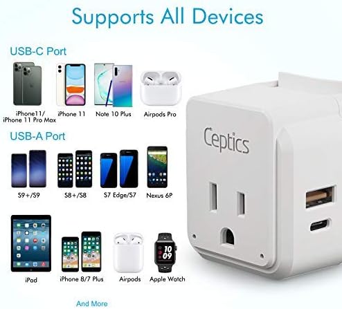 Compact Travel Power Adapter Set for Brazil, Peru & Chile – 20 W Dual USB & USB-C Charger with 2 USA Sockets – Fast Charging with Type C & N Attachments – Portable Plug Converter for Global Travelers – Stay Connected Anywhere