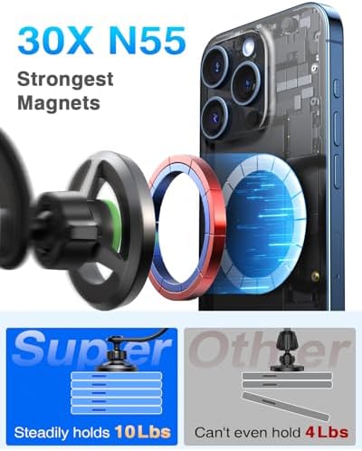 Revolutionize Your Driving Experience with the 2025 Ultra Strong Vacuum Magnetic Car Phone Holder – 360° Rotatable Mount for Mag Safe & All Smartphones, Unmatched Stability & Sleek Design for Dashboard, Windshield, or Vent Use, Ideal for i Phone 16 Pro Max, 15, 14 & Android Devices – Effortless Installation with Supreme Suction Power