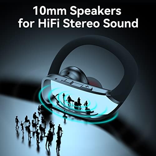 Elevate Your Sound Experience with Bmani Wireless Earbuds: 48-Hour Playtime Bluetooth Headphones with LED Battery Indicator, Secure Over-Ear Design, Built-in Mic for Hands-Free Calls, Ideal Sport Earphones for Active Lifestyles