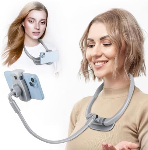 Cell Phone Stand, Neck Cell Phone Holder, Hand Free Flexible Gooseneck Phone Holder for Bed, Neck Phone Holder POV/Vlog Selfie Mount, Universal Multi-Functional Phone Stand for 4.7”-6.7” Phone – Enhanced Compatibility and Speed