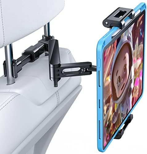 Ultimate AHK Car Headrest Mount Holder for Tablets & Smartphones – Versatile 360° Rotating Stand for Enhanced Road Trip Entertainment – Compatible with 4.5″ to 10″ Screens – Simple Installation & Secure Fit for Family Adventures