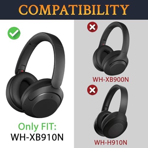 Premium SOULWIT Cooling Gel Earpads for Sony WH-XB910 N Headphones – Advanced Noise Isolation Foam Cushions for Unmatched Comfort and Superior Sound Quality – Stylish Red Storm Replacement Ear Pads for Music Enthusiasts