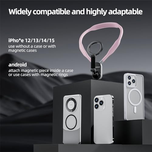 REYGEAK Magnetic Neck Phone Mount – Ultimate Hands-Free Vlogging Solution for i Phone 16/15/14/13/12 & Android Devices | Lightweight Adjustable Chest Stand for Effortless Video Capture | Enhanced Stability with Advanced Magnetic Technology | Perfect for Outdoor Adventures and Creative Content Creation