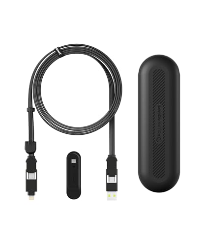 In Charge XL 200 cm 6-in-1 Universal Charger Cable – 100 W Fast Charging USB C & Lightning Adapter for Smartphones, Tablets & More, Durable Yellow Design for Maximum Flexibility and Compatibility