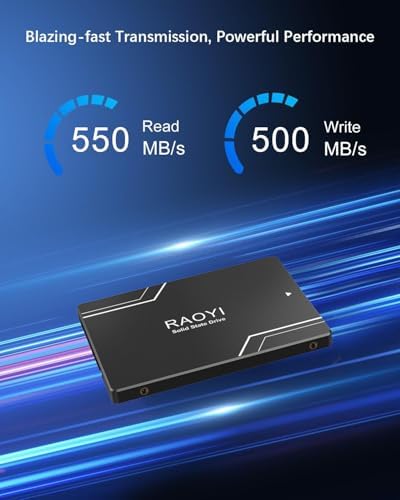 RAOYI 1 TB SATA III Solid State Drive – Lightning-Fast 550 MB/s Performance Upgrade for PCs & Laptops | Advanced 3 D NAND Flash Technology | Reliable Internal SSD for Enhanced Speed & Compatibility