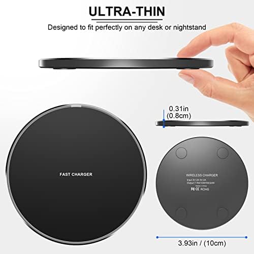 Ultra-Fast 10 W Wireless Charging Pad – Premium Multi-Device Charger for i Phone 14/13/12/11, Samsung Galaxy, Air Pods, and Huawei Mate – Sleek Anti-Slip Design with Safety Features for Home or Office Use