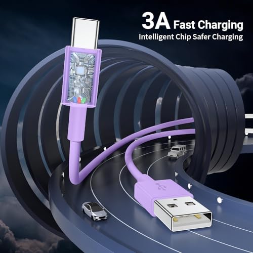 Essri 3-Pack Carplay USB A to C Cable for iPhone 16/15 Pro Max,USB C Car Charger Cable 3FT,Fast Charging Cord Compatible with iPad Pro/Air/Mini, for Apple 16/15 Series,for Samsung,Blue – Enhanced Compatibility and Speed