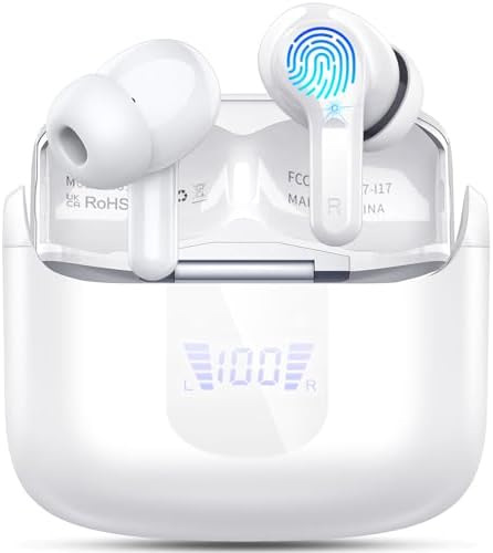 Premium Bluetooth 5.3 Wireless Earbuds – 40-Hour Deep Bass, Elite Noise Cancelling & IP7 Waterproof Design for Active Lifestyles – 4 HD Microphones for Crystal-Clear Calls & USB-C Charging – Ultimate Comfort for Sports, Workouts, and Daily Use