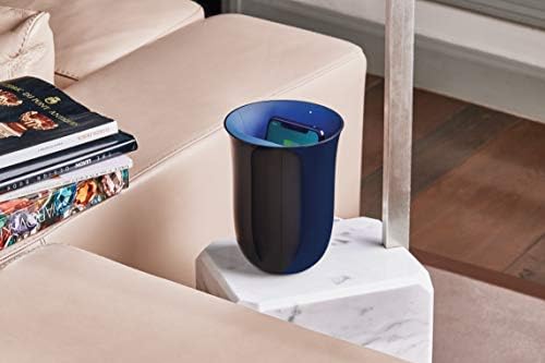 Lexon OBLIO QI Wireless Charger & UV Sanitizer Station – Fast 10 W Charging & Germ-Free Protection in Stylish Dark Blue Design for Enhanced Device Care and Efficient Power Management