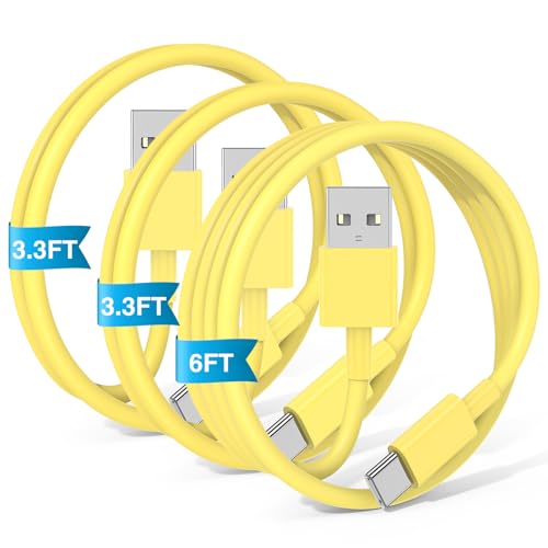 6 FT USB A to USB C Carplay Charging Cable – 3-Pack for i Phone 15/16, i Pad Pro/Air/Mini, Samsung Galaxy S25/S24/S23, and Mac Book – Fast Charging & High-Speed Data Transfer for Enhanced Compatibility on the Go