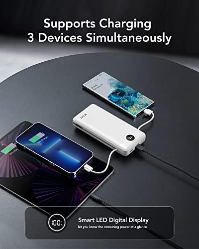 VRURC 20000 m Ah Pink Portable Charger – Fast Charging Power Bank with Built-in Wall Plug & Cables, LED Display, 4 Outputs & Dual Inputs for Effortless Travel Charging Solutions, Ideal for Busy Lifestyles and Enhanced Device Compatibility