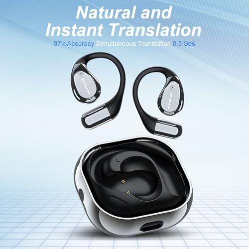 AI-Powered Translation Earbuds: 3-in-1 Real-Time Language Converter with Premium Stereo Sound, Seamlessly Compatible with i OS & Android – Effortless Global Communication in 144 Languages, Lightweight Noise-Cancellation Design for Ultimate All-Day Comfort (Ivory)