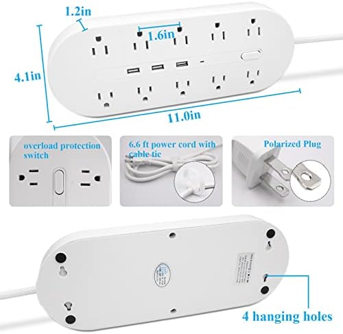 Transform Your Power Experience with the 10 FT Polarized 2 Prong to 3 Prong Outlet Adapter – Featuring 5 V 3.4 A USB Charging, 1700 Joules Surge Protection, and Wall Mountable Design for Non-Grounded Outlets – Perfect for Home and Office Efficiency