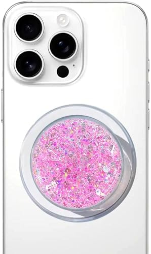 Universal Cell Phone Stand Compatible with for Phone Grip Holder, 360° Rotation-Transparent Magnetic Sparkling Starlight Drops colloidal Powder (Lilac) – Enhanced Compatibility and Speed