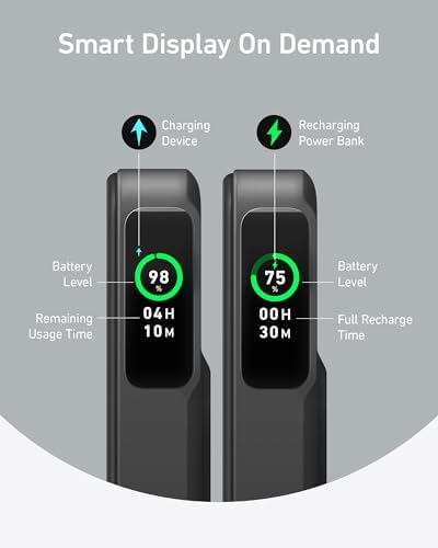 Anker Mag Go Power Bank for i Phone 15/14/13 – 10,000 m Ah Qi2 Certified Ultra-Fast Wireless Charger with Smart Display & Foldable Stand – Compact Portable USB-C Battery Pack for Effortless Charging on the Go