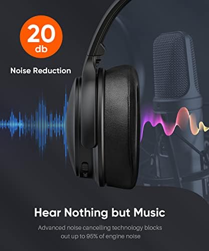 Unleash Your Audio Potential with INFURTURE Wireless Over-Ear Headphones – Advanced Active Noise Cancelling, Deep Bass Bluetooth Sound, 90-Hour Battery Life, Ultra-Low Latency for Gaming, and Luxurious Memory Foam for Ultimate Comfort and Extended Listening Sessions
