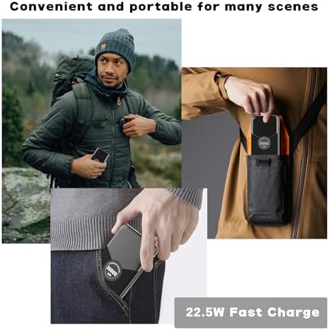 Ultra-Slim 10000 m Ah Power Bank with Integrated Cables – Rapid Charge Portable Charger for i Phone 15/16, Samsung & Android – 4 Device Outputs with Smart LED Display – Lightweight Travel Companion with Advanced Safety Features