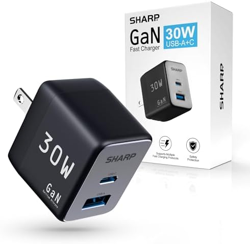Compact 30 W Ga N USB-C Dual-Port Charger for i Phone 15 Series & i Pad Pro – Ultra-Portable Fast Charging Solution with Innovative Foldable Design and Enhanced Efficiency for All Your Devices