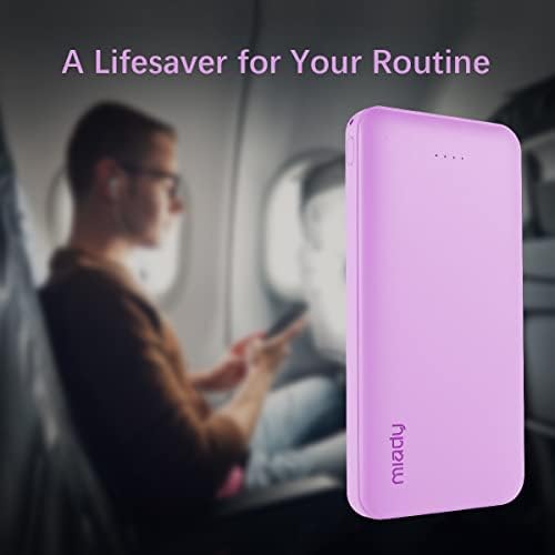 Miady 2-Pack 10000 m Ah Slim Dual USB Portable Power Bank with Type-C Fast Charging – Ultimate Backup Solution for i Phone 16/15/14/13, Galaxy S24/22, i Pad, and Android Devices (Vibrant Red & Blue) – Stay Connected Anywhere!