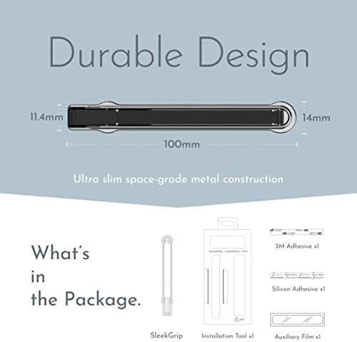 Ultra Slim Sleek Grip Premium: Versatile Swappable Phone Grip & Stand for i Phone and Android – Lightweight Space-Grade Design with Dual Viewing Angles, Quick Installation, and Enhanced Durability – Perfect for On-the-Go Photography and Hands-Free Viewing