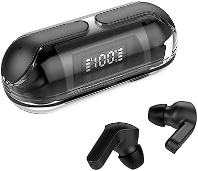 Crystal Bluetooth Earbuds – Stylish Wireless Headphones with Low Latency for Gaming & Music – IPX4 Waterproof, Touch Control, 26-Hour Battery Life, Multipoint Pairing – Perfect for Active Lifestyles and Seamless Connectivity