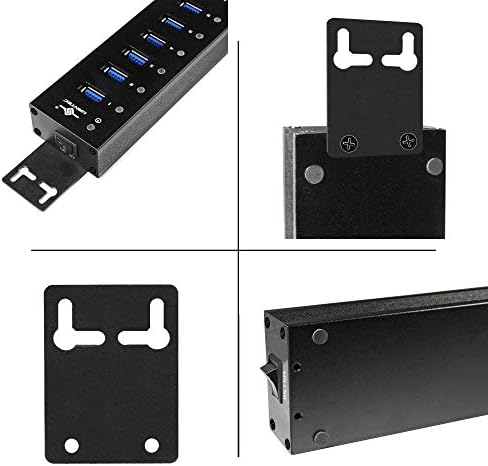 Vantec 10-Port USB 3.0 Hub – Premium Aluminum Mountable Charger & Data Hub with 1.5 A Power, 5 Gbps Speed, and 60 W Adapter for Seamless Device Connectivity and Organization – Ideal for Home & Office Use