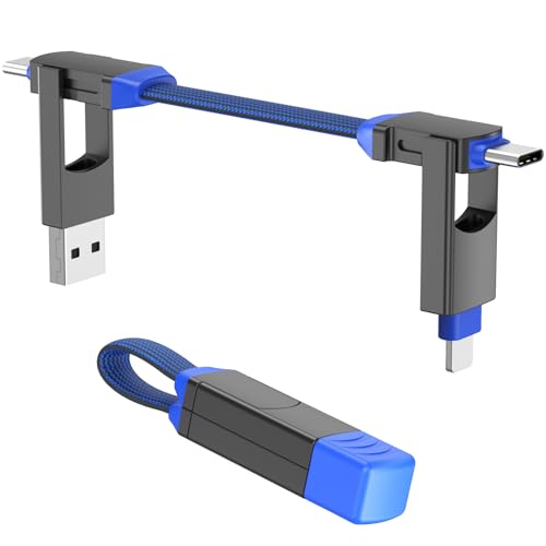 Multi Keychain Charging Cable Travel Portable Charger Cable Magnetic 4 in 1 USB C Cable Compatible with IP 15/15 Pro/ 15 Plus/ 15 Pro Max/MacBook/Galaxy (Lava Black) – Enhanced Compatibility and Speed