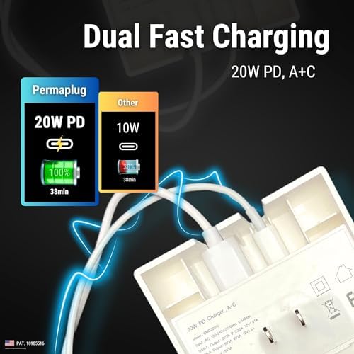 Secure Charge Lock System: Advanced Anti-Theft & Tug-Proof Phone Charger with Patented Slim Design – Dual Fast Charger Included, Plus 6 FT USB-C to Lightning Cable for Universal Compatibility – Protect Your Devices Anywhere!