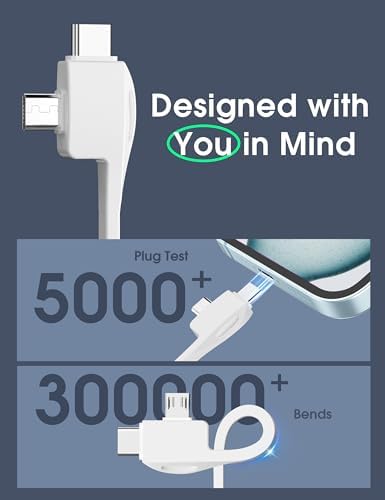 Ultra-Slim 10,000 m Ah TG90° Portable Power Bank with Built-in Lightning and USB-C Cables – Fast Charging, Lightweight Battery Backup for i Phone and Android Devices – Essential On-the-Go Charger for Busy Lifestyles