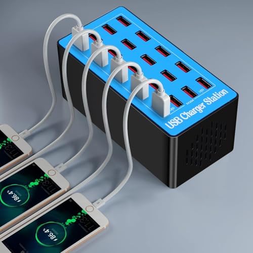 Max Lax 20-Port High-Speed USB Charger Hub – 100 W Multi-Device Power Station for Smartphones, Tablets & USB Gadgets – Intelligent Power Distribution & Space-Saving Design for Effortless Home and Office Charging
