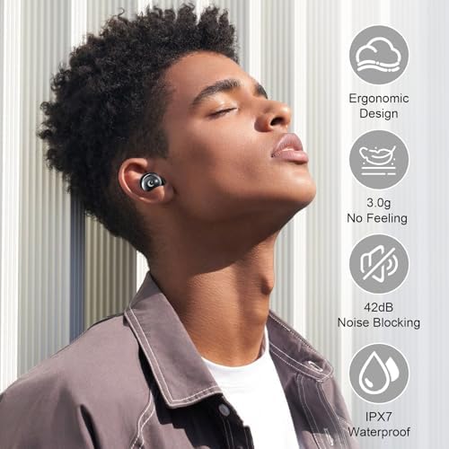 Revolutionary Bluetooth 5.4 Sleep Earbuds – Ergonomic Mini Headphones for Side Sleepers with 48 Hours Playtime, IPX7 Waterproof Design, Smart Touch Control, and 5 Custom EQ Modes – Stylish Blue Earbuds for Crystal-Clear Calls and Effortless Connectivity
