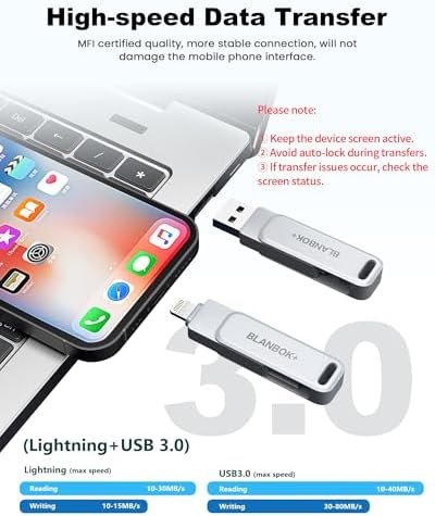 MFi Certified 128 GB Photo Stick – High-Speed USB Flash Drive for i Phone, i Pad, Android & PC | Ultimate External Storage Solution with Dual Interface for Effortless Data Transfer and Backup
