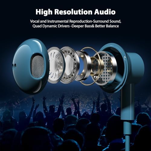 USB C Wired Earbuds for i Phone 16 & Samsung Galaxy S Series – Premium High-Fidelity Sport Headphones with Tangle-Free Magnetic Design, Ergonomic Comfort & Built-in Mic for Effortless Calls and Unmatched Audio Quality – Ideal for Active Lifestyles and Audiophiles