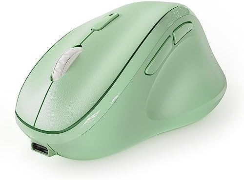 Revolutionize Your Workspace with the Green Ergonomic Wireless Mouse – Superior Vertical Design for Ultimate Comfort, Silent Clicks for Distraction-Free Focus, Long-Lasting Battery Life Powered by 1 AA Battery, Precision Control Up to 1600 DPI with USB Receiver Compatibility for PCs, Laptops, and Desktops