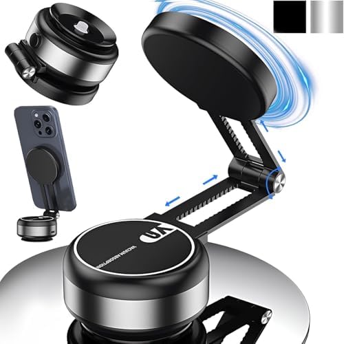 Revolutionary Electric Vacuum Magnetic Car Phone Holder – Hands-Free Adjustable Magnetic Mount with Strong Suction for Smooth Surfaces – Universal Compatibility in Sleek New-Silver Finish for Effortless Navigation and Safety on the Road