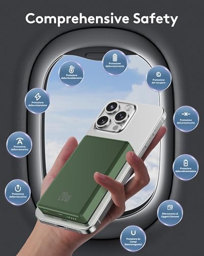 Ultra-Slim 10,000 m Ah Mag Safe Power Bank for i Phone 16/15/14/13/12 – Fast Wireless Charging in Sleek Metallic Black, Magnetic Attachment for Hassle-Free Portability and Quick Power-Ups – Ideal Travel Companion for On-the-Go Charging Solutions