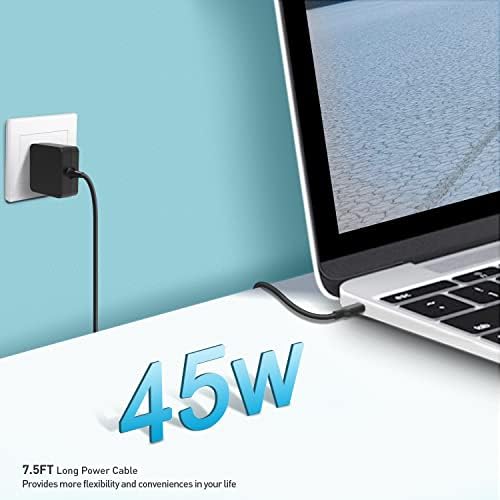 High-Speed 45 W UL Certified Charger for Asus Chromebook & Zenbook – Safe, Compact Power Adapter with 7.5 ft Cord for Ultimate Flexibility – Compatible with C302, C204, CT100 P & More – Hassle-Free 30-Day Returns and 12-Month Warranty