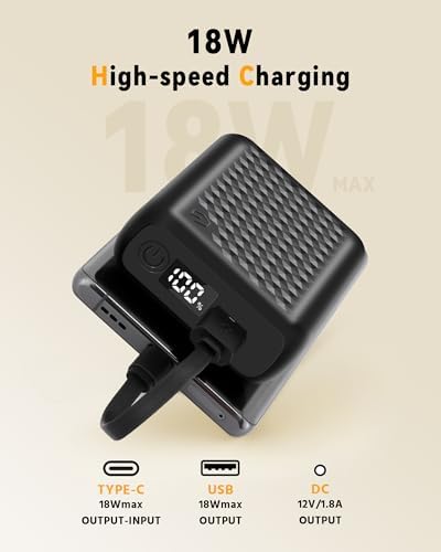Wulcea 18400 m Ah High-Capacity Power Bank for Heated Jackets – Compact Portable Charger with Type-C Input/Output, Fast Charging & Digital Display – Reliable Power Solution for Genovega VERGOO Heated Vests and More