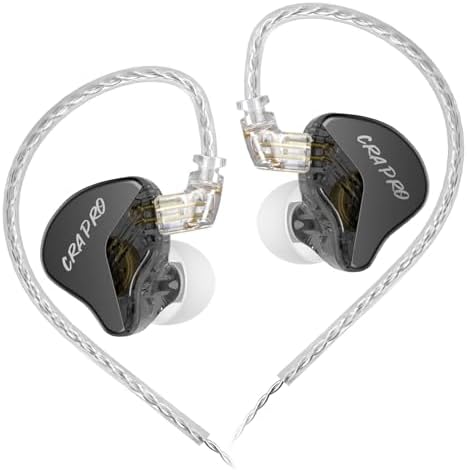 Professional CCA CRA PRO In-Ear Monitor Headphones – Unmatched Audio Clarity with Advanced DLC Diaphragm Dynamic Driver for Deep, Resonant Bass – Ideal for Musicians, DJs, and Sound Engineers – Ultra-Lightweight Design for Long-Term Comfort and Broad Device Compatibility for Studio and Live Performances