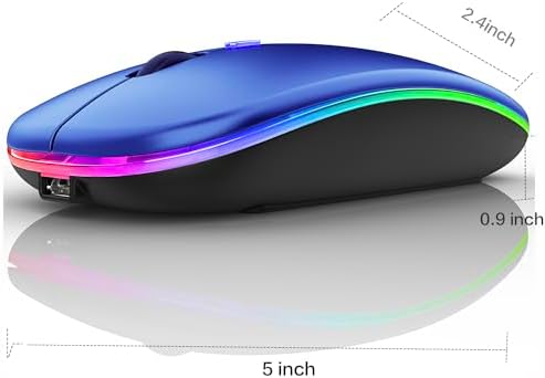 Sleek Bluetooth Wireless Mouse for Mac, Windows & i Pad – Ergonomic Design, High-Precision Navigation, Rechargeable & Dual-Mode Compatibility (Gray & Black) – Elevate Your Productivity with Clutter-Free Connectivity
