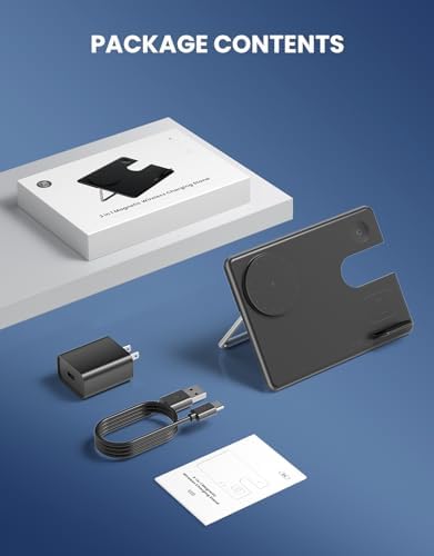 Revolutionary MGG 3-in-1 Magnetic Wireless Charging Station for Apple Devices – Effortlessly Charge i Phone 15, 14, 13, 12 Pro Max Plus, Apple Watch Series 9-4, and Air Pods Pro 2/3 with Enhanced Speed and Portability – Sleek Foldable Design for Travel and Home Use – Eliminate Cable Clutter and Enjoy Quick, Efficient Charging!
